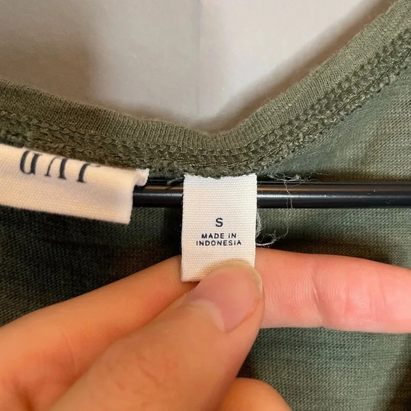 GAP army green drawstring waist cotton dress size small - Picture 4 of 5